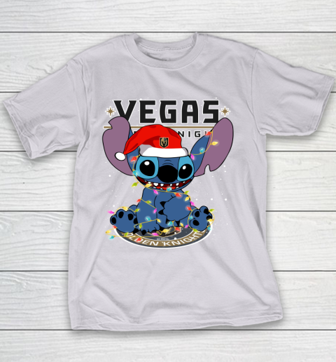 Vegas Golden Knights NHL Hockey noel stitch Christmas Youth T-Shirt 2