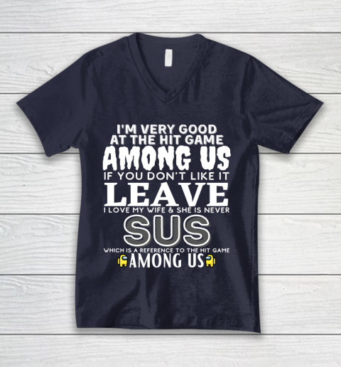 Among Us Shirt I'm very good at the hit game among us V-Neck T-Shirt 2