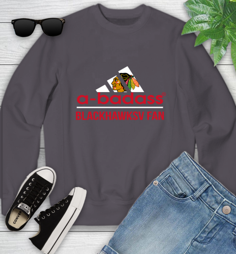NHL A Badass Chicago Blackhawks Fan Adidas Hockey Sports Youth Sweatshirt 5
