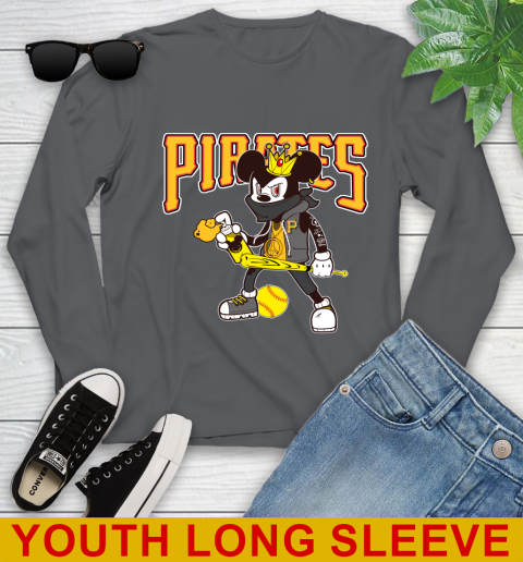Pittsburgh Pirates MLB Baseball Mickey Peace Sign Sports Youth Long Sleeve 9