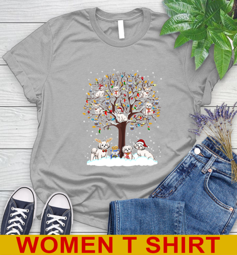 Maltese dog pet lover light christmas tree shirt 89