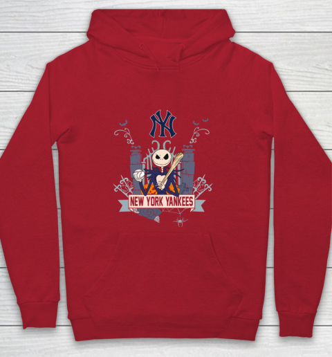MLB New York Yankees Baseball Jack Skellington Halloween Youth Hoodie 7