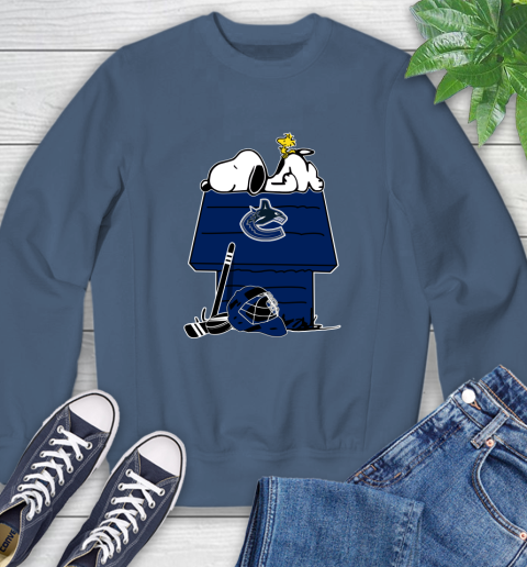 Vancouver Canucks NHL Hockey Snoopy Woodstock The Peanuts Movie Sweatshirt 7