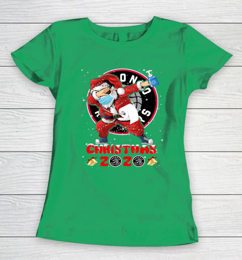Toronto Raptors Funny Santa Claus Dabbing Christmas 2020 NBA Women's T-Shirt 5