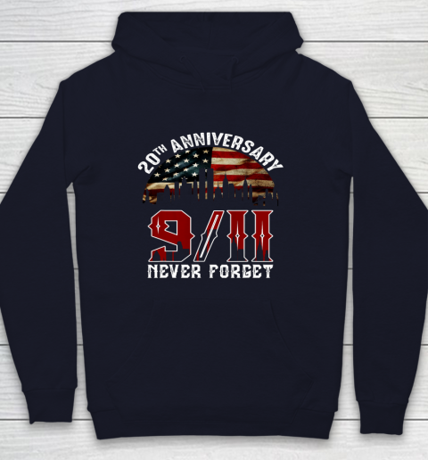 Never Forget 9 11 20th Anniversary Patriot Day 2021 Youth Hoodie 2