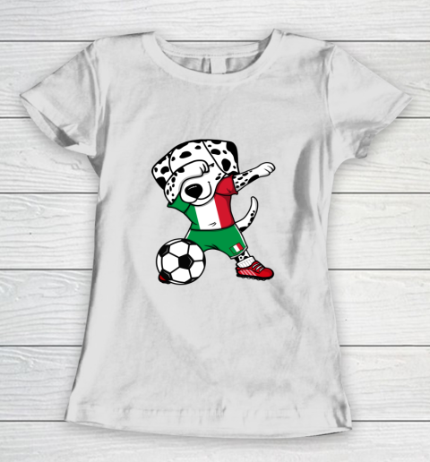 Dabbing Dalmatian Italy Soccer Fans Jersey Italian Football Women's T-Shirt
