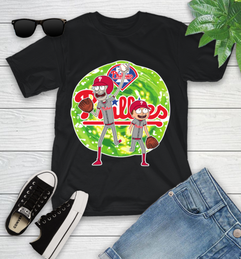 MLB Philadelphia Phillies Rick And Morty Baseball Sports Youth T-Shirt 3 MLB Philadelphia Phillies Rick And Morty Baseball Sports Youth T-Shirt - Image 3
