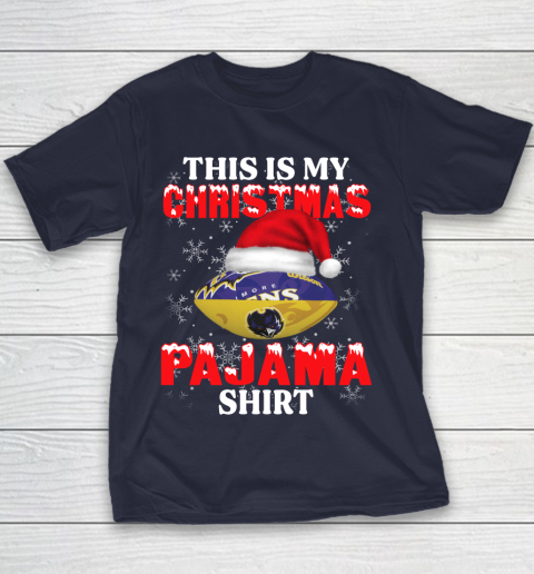 Baltimore Ravens This Is My Christmas Pajama Shirt NFL Youth T-Shirt 2