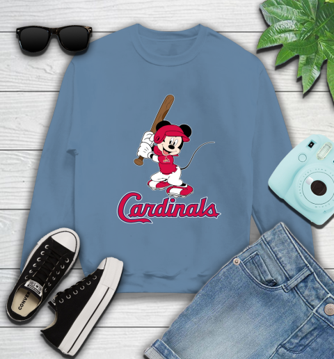 MLB Baseball St.Louis Cardinals Cheerful Mickey Mouse Shirt Sweatshirt 8