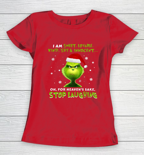 I Am Sweet Lovable Kind Shy Innocent Grinch Christmas Women's T-Shirt 9