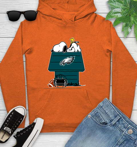 Philadelphia Eagles NFL Football Snoopy Woodstock The Peanuts Movie Youth Hoodie 5