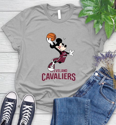NBA Basketball Cleveland Cavaliers Cheerful Mickey Mouse Shirt Women's T-Shirt 5