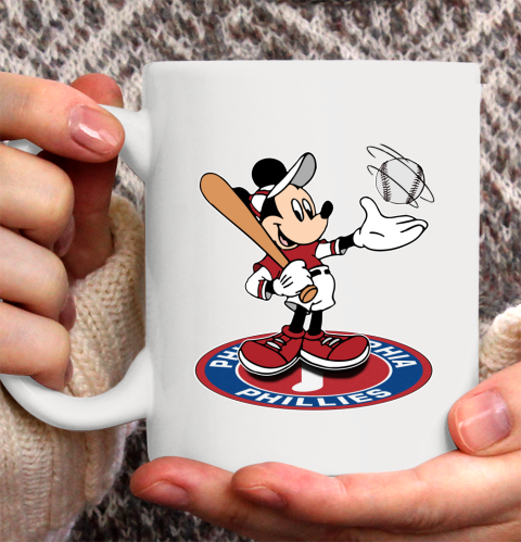 MLB Baseball Philadelphia Phillies Cheerful Mickey Disney Shirt Ceramic Mug 15oz 2