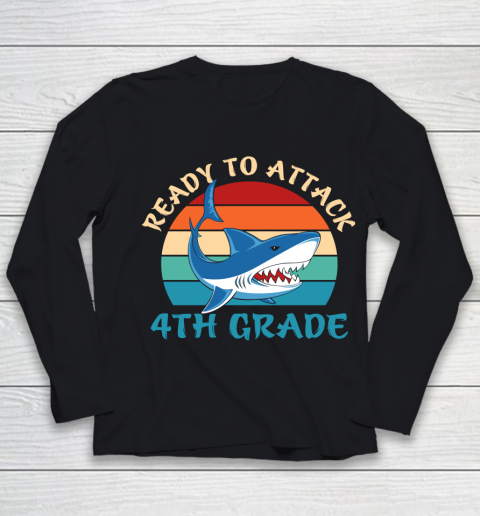 Back To School Shirt Ready to attack 4th grade Youth Long Sleeve
