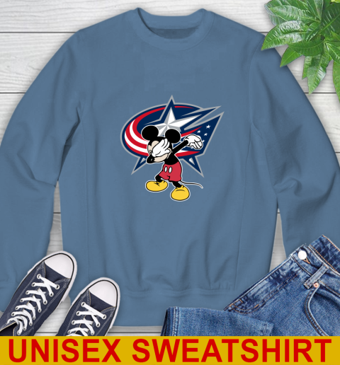 Columbus Blue Jackets NHL Hockey Dabbing Mickey Disney Sports Sweatshirt 8