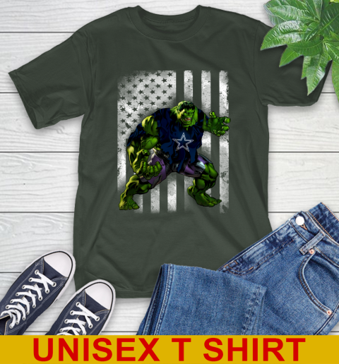 Dallas Cowboys Hulk Marvel Avengers NFL Football American Flag T-Shirt 6