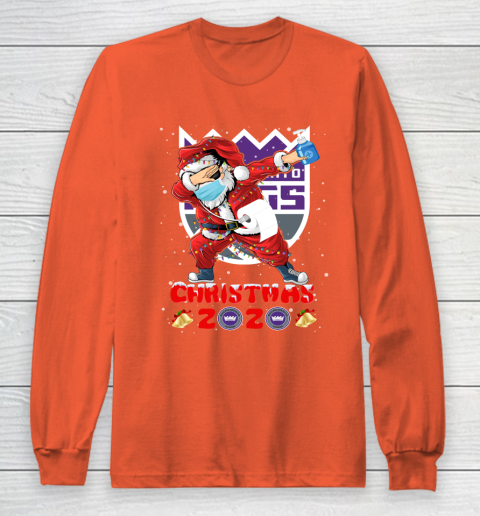 Sacramento Kings Funny Santa Claus Dabbing Christmas 2020 NBA Long Sleeve T-Shirt 3
