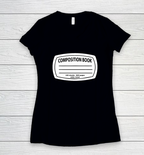 Composition Notebook Costume  Matching Group Halloween Women's V-Neck T-Shirt