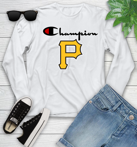 MLB Baseball Pittsburgh Pirates Champion Shirt Youth Long Sleeve