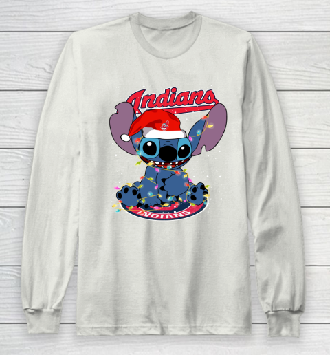 Cleveland Indians MLB noel stitch Baseball Christmas Long Sleeve T-Shirt 9