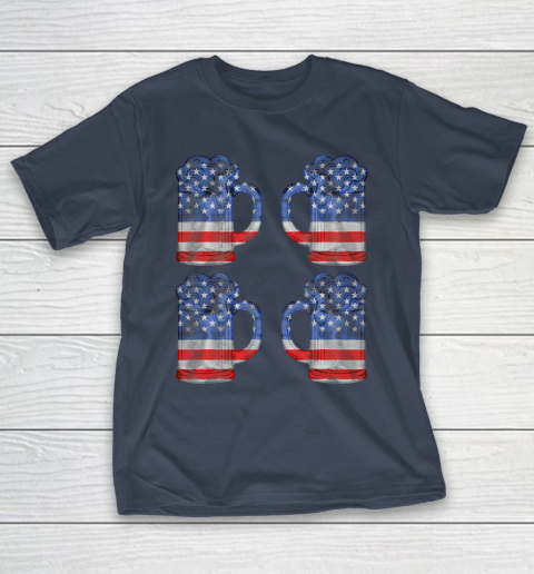 Beer Lover Funny Shirt Beer American Flag 4th Of July Merica T-Shirt 13