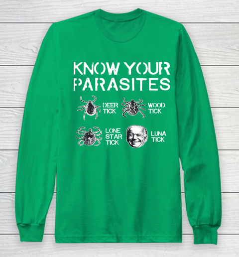 Know Your Parasites Funny Joe Biden Luna Tick Long Sleeve T-Shirt 4