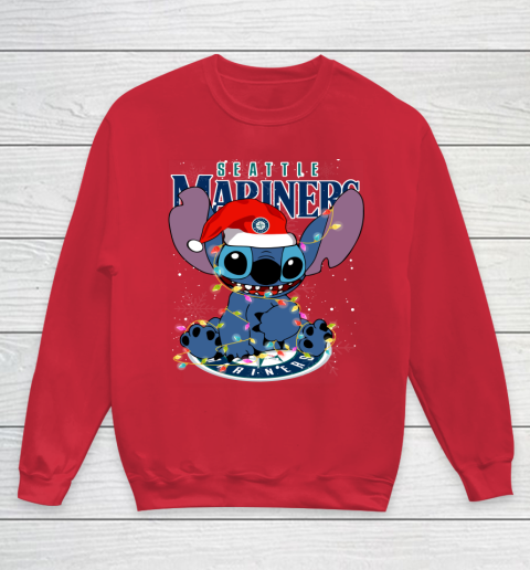 Seattle Mariners MLB noel stitch Baseball Christmas Youth Sweatshirt 4