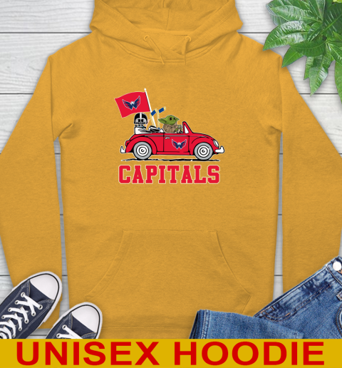 NHL Hockey Washington Capitals Darth Vader Baby Yoda Driving Star Wars Shirt Hoodie 3