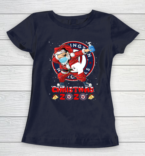 Washington Nationals Funny Santa Claus Dabbing Christmas 2020 MLB Women's T-Shirt 2