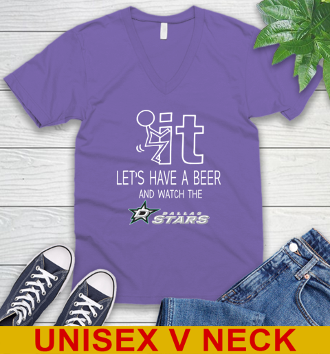 Dallas Stars Hockey NHL Let's Have A Beer And Watch Your Team Sports V-Neck T-Shirt 8