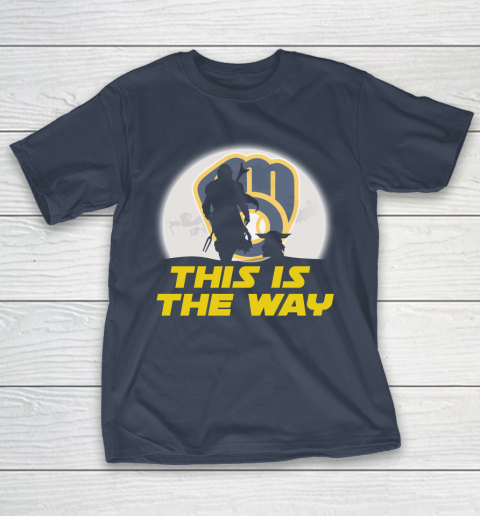Milwaukee Brewers MLB Baseball Star Wars Yoda And Mandalorian This Is The  Way T-Shirt