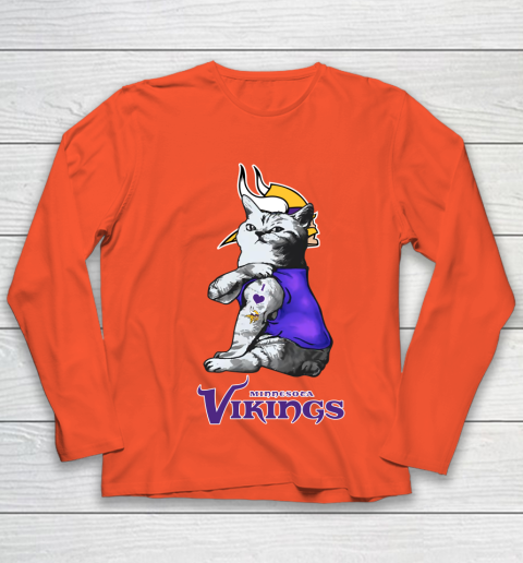 NFL Football My Cat Loves Minnesota Vikings Youth Long Sleeve 3