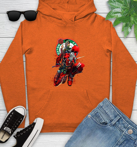 NBA Deadpool Marvel Comics Sports Basketball Boston Celtics Youth Hoodie 5