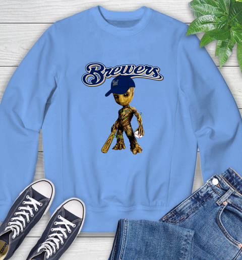 MLB Milwaukee Brewers Groot Guardians Of The Galaxy Baseball Sweatshirt 11