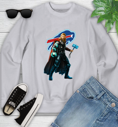 NFL Thor Avengers Endgame Football Buffalo Bills Youth Sweatshirt 4