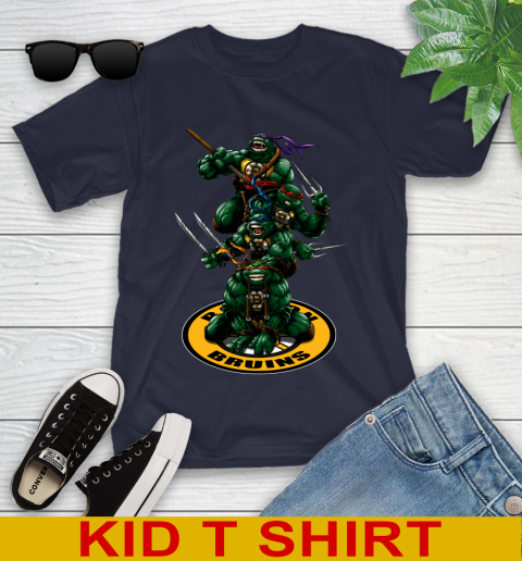 NHL Hockey Boston Bruins Teenage Mutant Ninja Turtles Shirt Youth T-Shirt 3