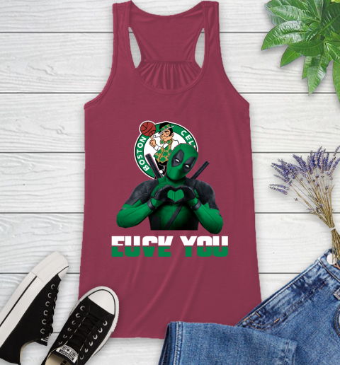 NBA Boston Celtics Deadpool Love You Fuck You Basketball Sports Racerback Tank 7