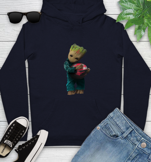 NBA Groot Guardians Of The Galaxy Basketball Sports Houston Rockets Youth Hoodie 4