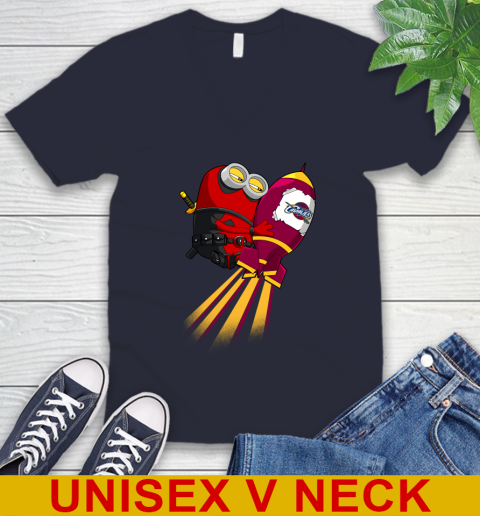 NBA Basketball Cleveland Cavaliers Deadpool Minion Marvel Shirt V-Neck T-Shirt 2