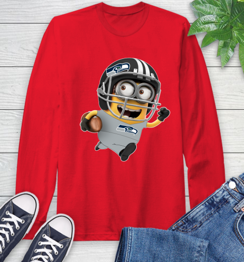 NFL Seattle Seahawks Minions Disney Football Sports Long Sleeve T-Shirt 10