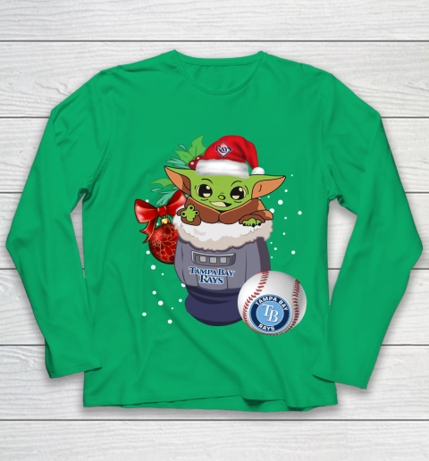 Tampa Bay Rays Christmas Baby Yoda Star Wars Funny Happy MLB Youth Long Sleeve 6