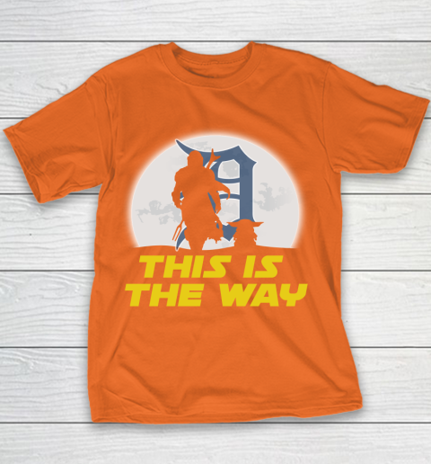 Detroit Tigers MLB Baseball Star Wars Yoda And Mandalorian This Is The Way Youth T-Shirt 4
