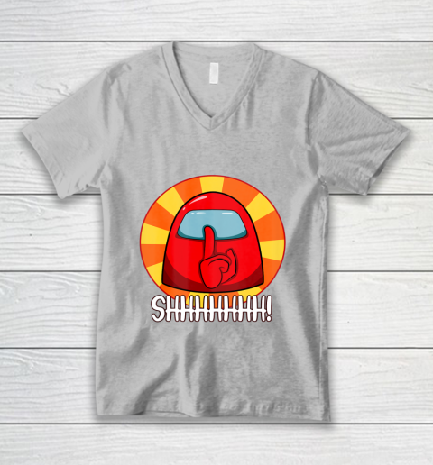 Among Us Game Shirt Cool Among Us shirt Crewmate or Impostor SHHHHHH V-Neck T-Shirt 3