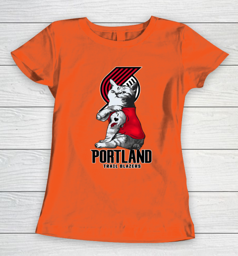 NBA Basketball My Cat Loves Portland Trail Blazers Women's T-Shirt 3