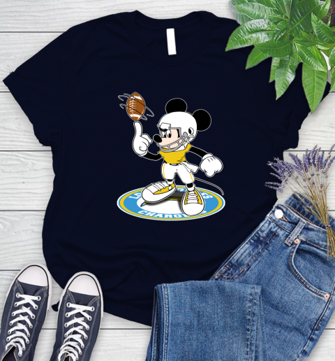 NFL Football Los Angeles Chargers Cheerful Mickey Disney Shirt Women's T-Shirt 3