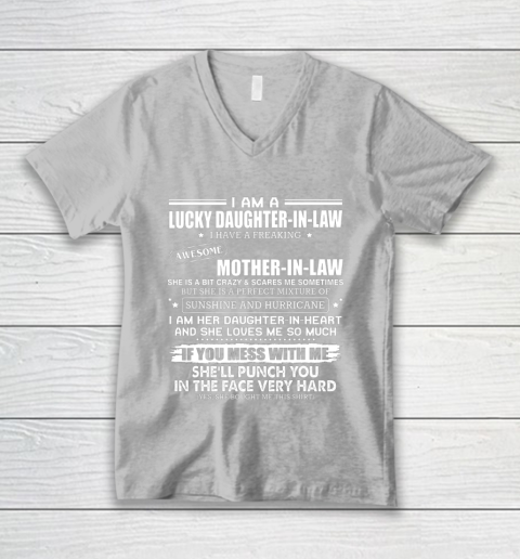 Lucky Daughter In Law Have A Freaking Awesome Mother In Law V-Neck T-Shirt 3