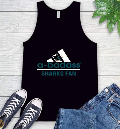 NHL A Badass San Jose Sharks Fan Adidas Hockey Sports Tank Top