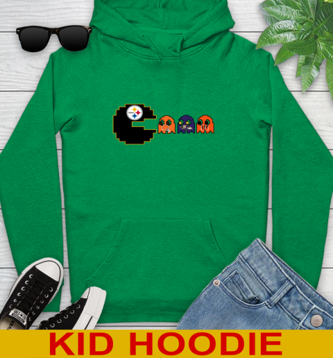 Pittsburgh Steelers NFL Football Pac Man Champion Youth Hoodie 8