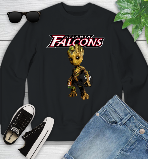 Atlanta Falcons NFL Football Groot Marvel Guardians Of The Galaxy Youth Sweatshirt 2