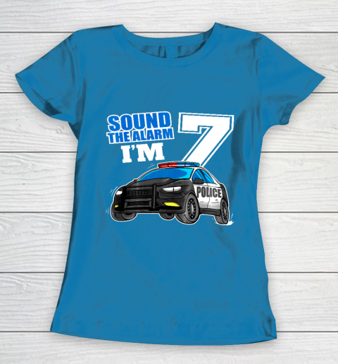 Kids Police Car 7th Birthday Shirt Boy 7 Cop Policeman Officer 7 Year Old Women's T-Shirt 6